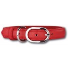 Leather Collar Red/Silver 
