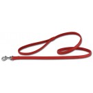 Leather leash Red/Silver 
